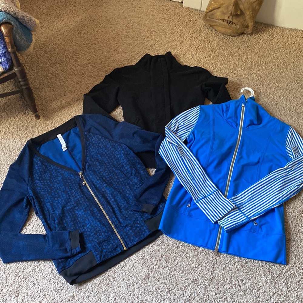 Lot of 3 Euc Lululemon jackets generous fit will  fit size 10